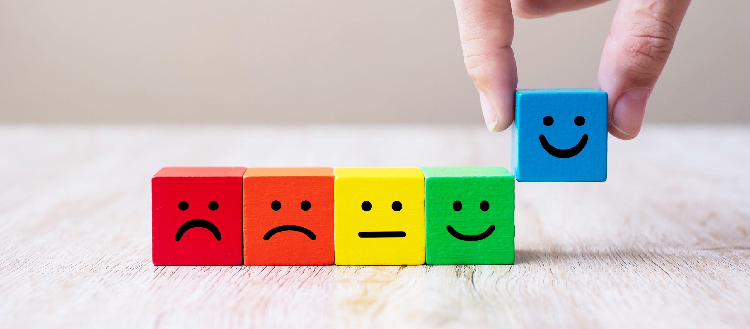 A grid of illustrated faces showing a range of different emotional expressions.
