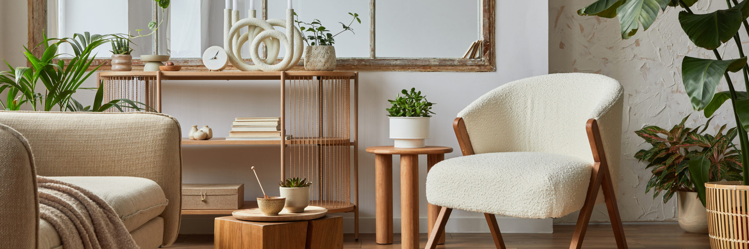 A quiet, softly lit room with comfortable seating and plants, prepared for a counseling session.