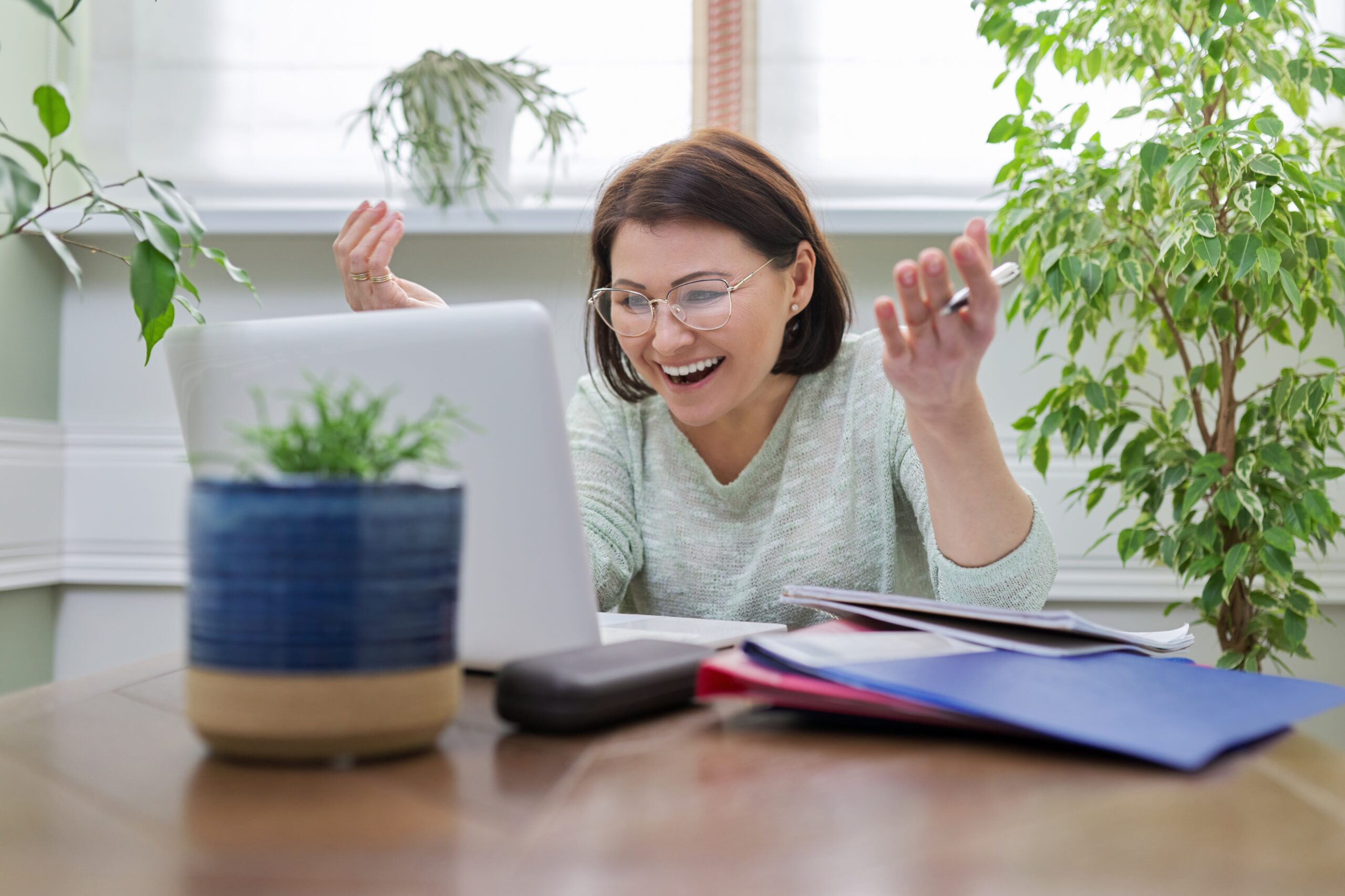 A woman at home after a good counseling session