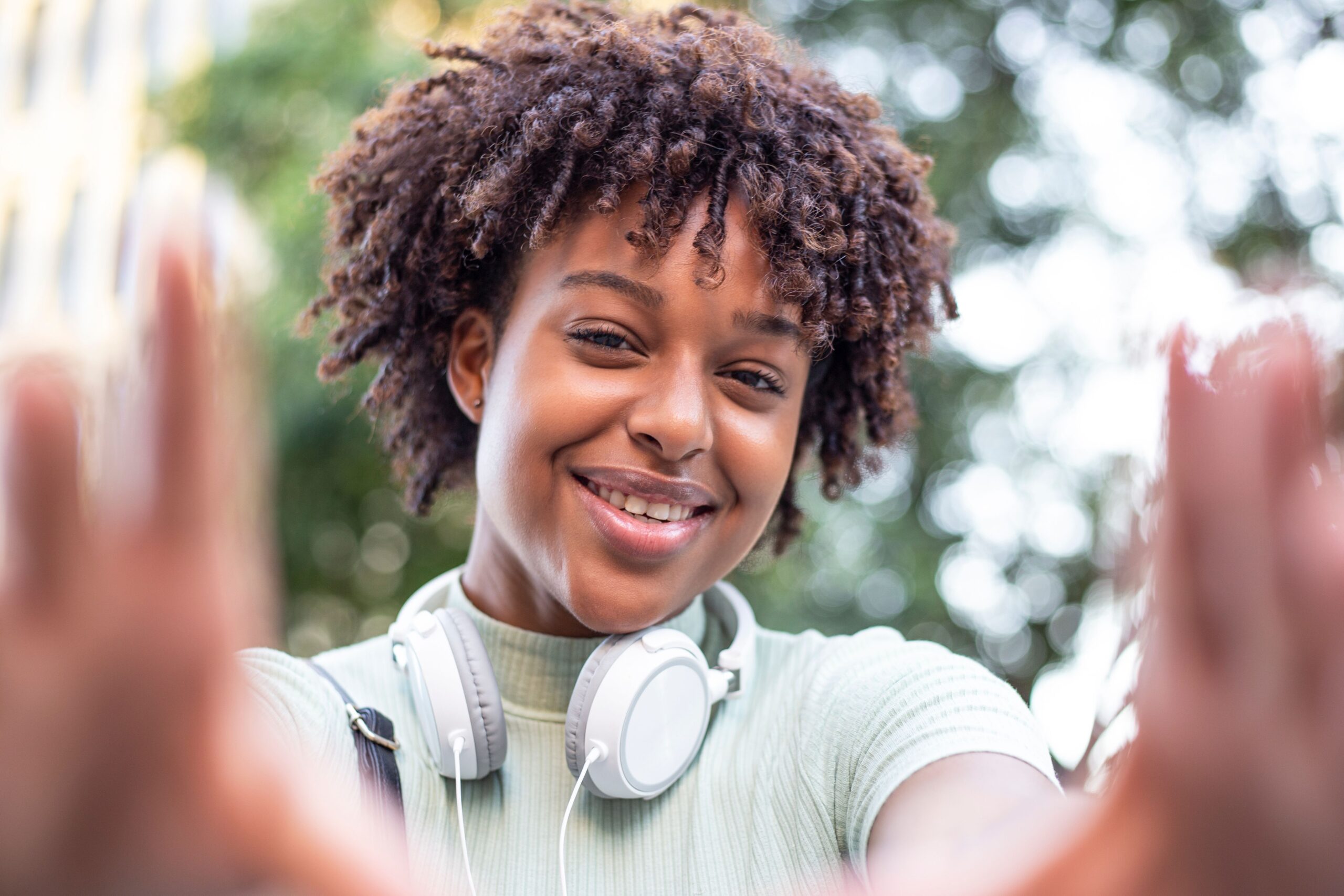 A young adult client